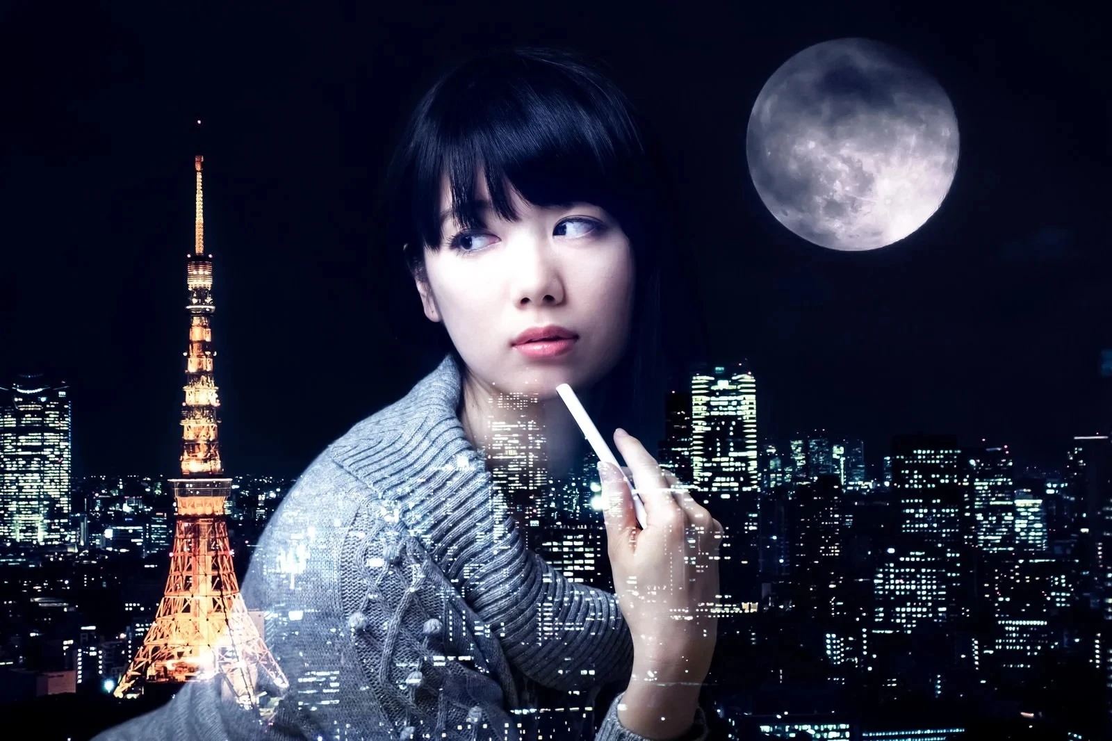 夢想の世界で彷徨う若い女性
